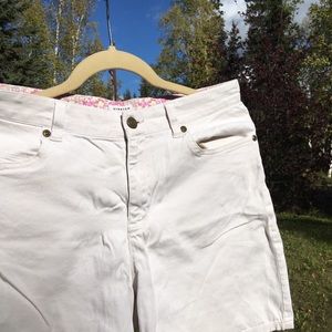 Jones stretch khakis in ivory, size 6